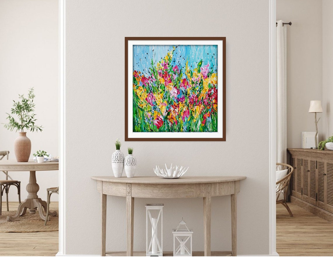 Abstract Wildflower Garden Painting Colorful Impasto Floral Art Poster - Image 3