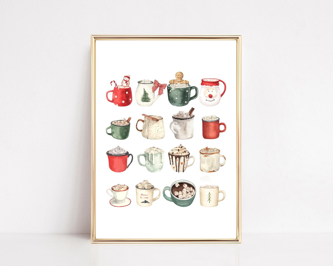 Holiday Drinks Print, Christmas Bar Cart Decor - Image 2