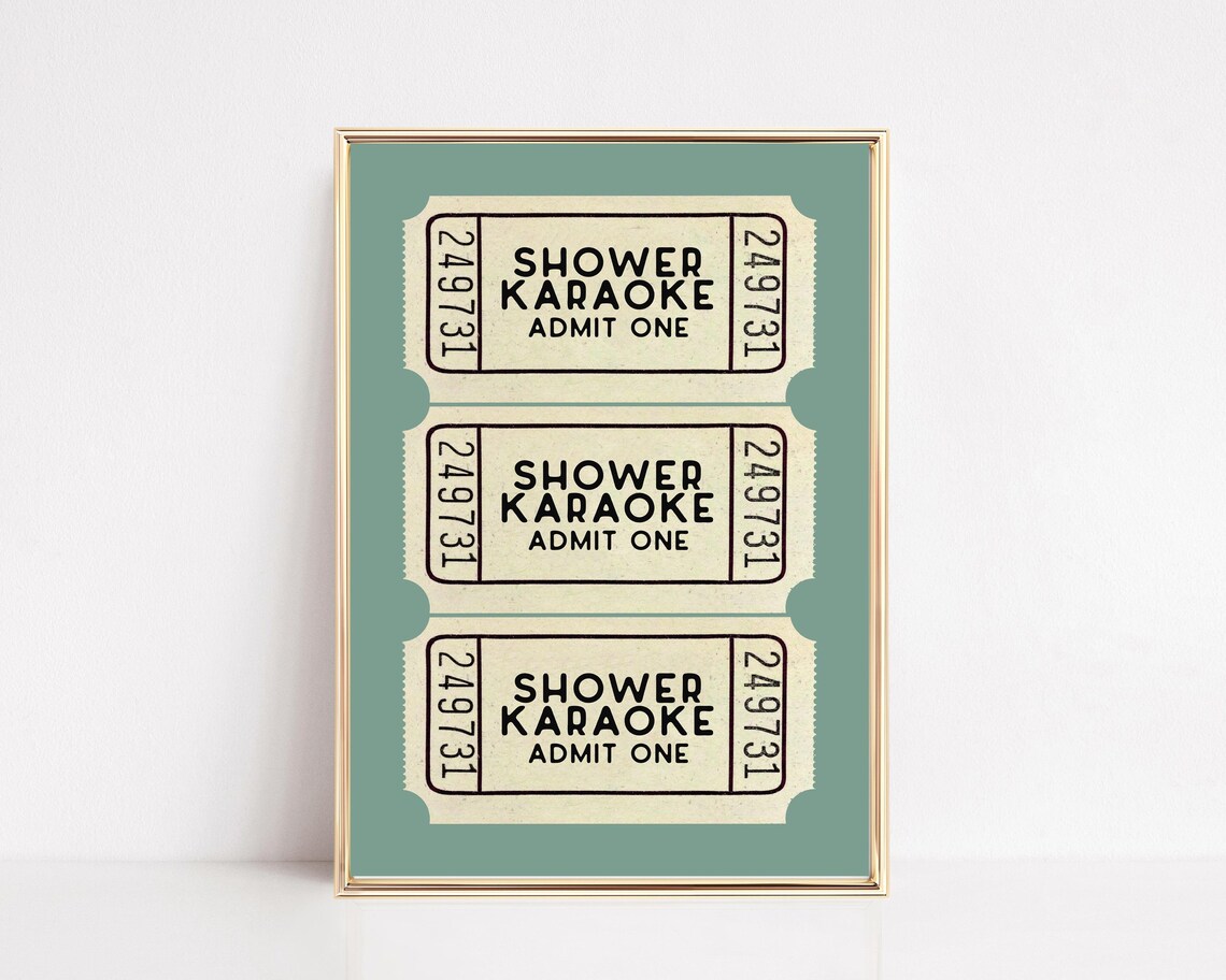Shower Karaoke Funny Bathroom Wall Art Print