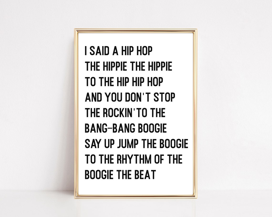 Rappers Delight Hip Hop Lyric Typography Music Poster Gift Idea - Image 2
