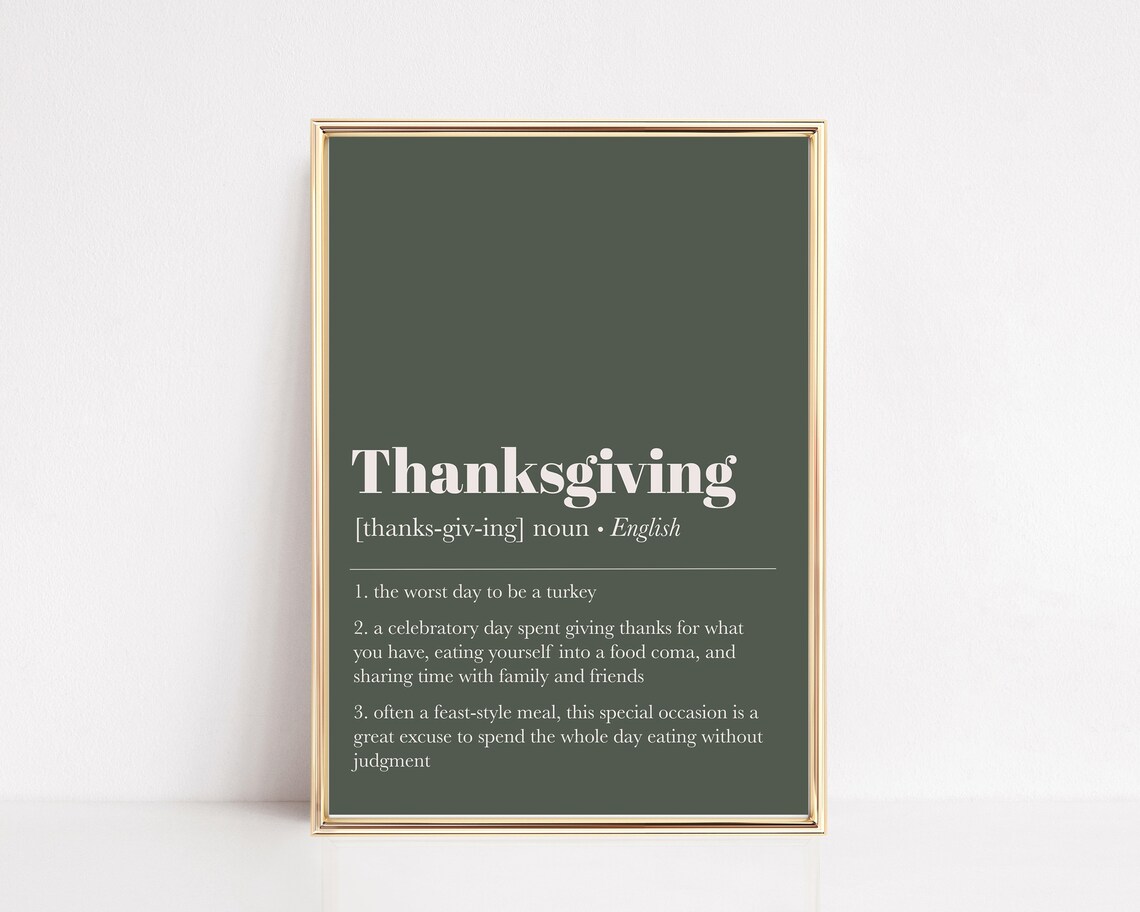 Thanksgiving Decor Definition Art Print, Fall Print - Image 2