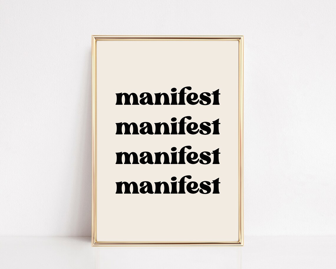 Manifest Retro Affirmation Art Print, Mindfulness - Image 2