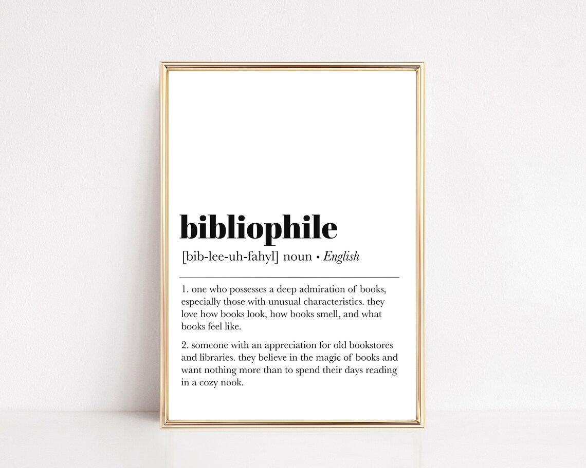Bibliophile Definition Book Lover Wall Art Print