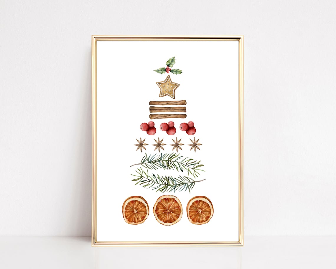 Christmas Tree Print, Modern Holiday Decor