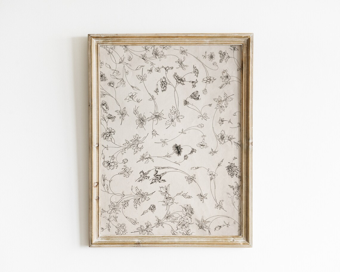 Vintage Floral Botanical Art Print, Light Academia - Image 2