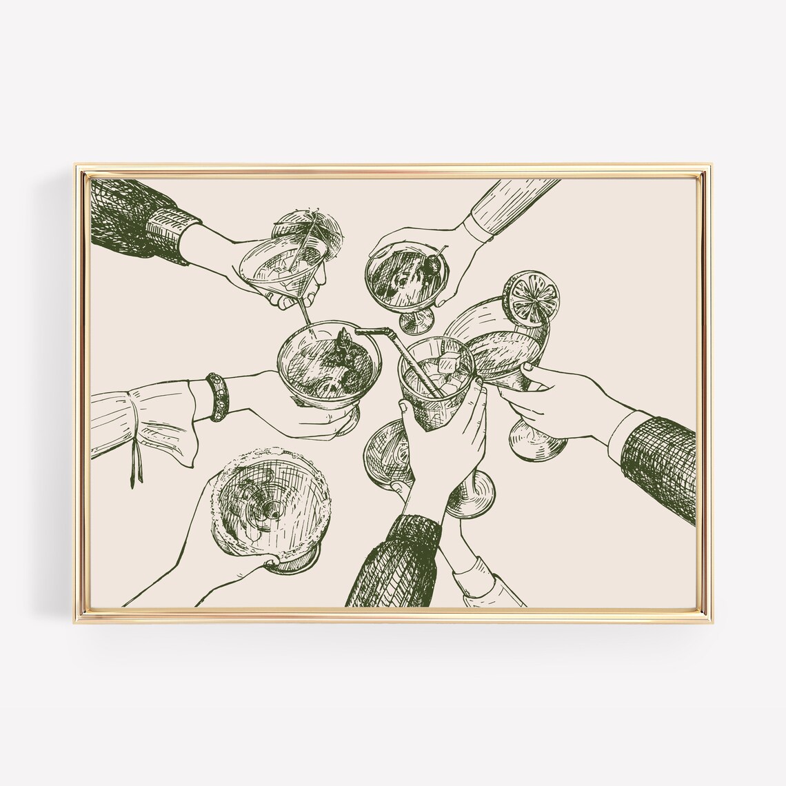 Aesthetic Cheers Bar Cart Decor Art Print