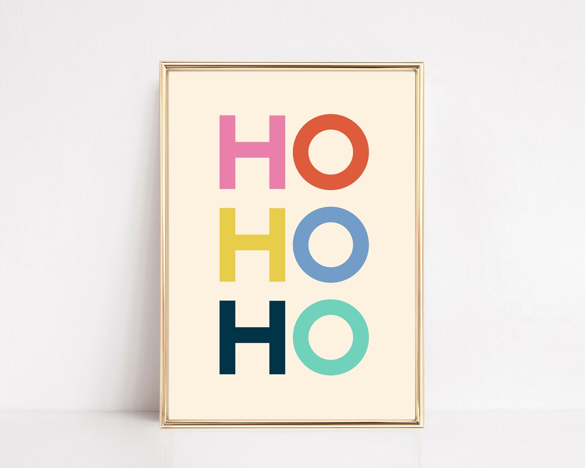 Christmas Ho Ho Ho Colorful Holiday Art Print - Image 2