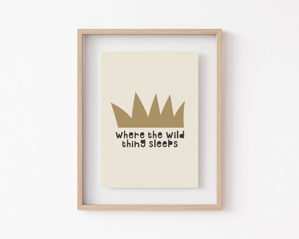 Neutral Nursery Decor Boho Nursery Wall Art Where The Wild Thing Sleeps Kids Room Wall Art - Image 2