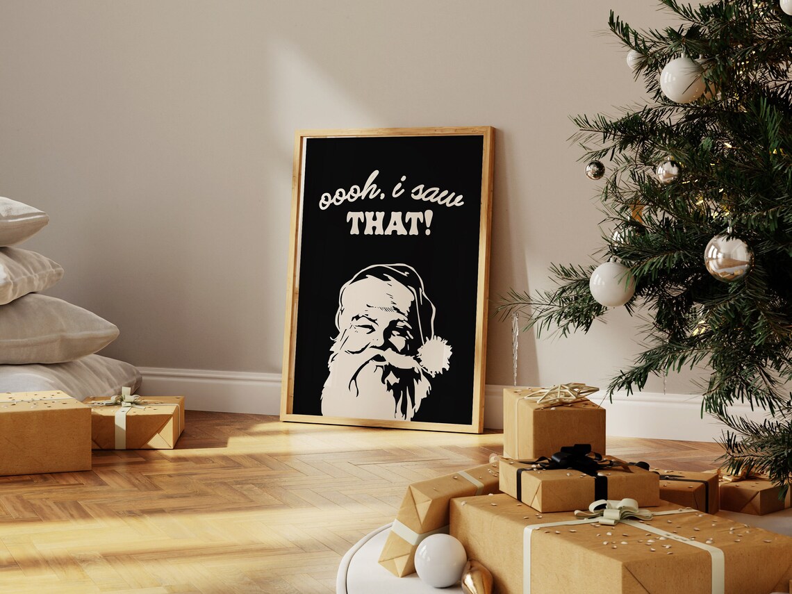Funny Christmas Santa Decor, Holiday Art Print - Image 2