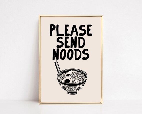 Ramen Print Aesthetic Kitchen Decor Funny Kitchen Wall Art Large Wall Art Apartment Decor Wall Art Print