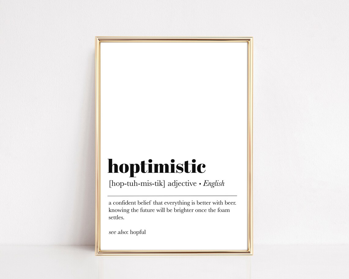 Hoptimistic Definition Craft Beer Art Print