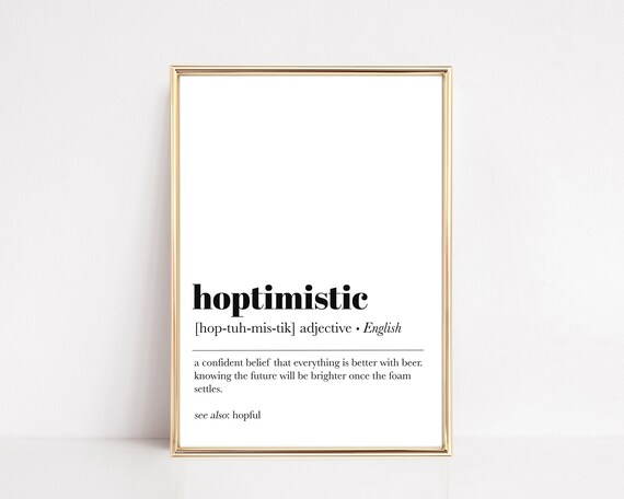 Hoptimistic Definition Craft Beer Art Print