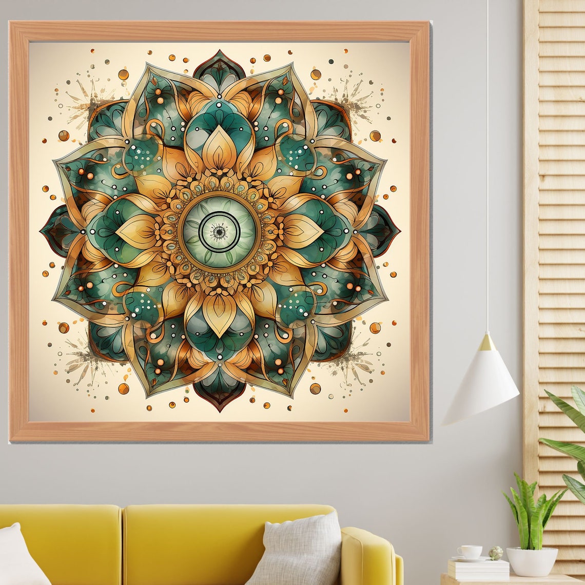 Mandala Indian Art Meditation Wall Art Spiritual Decoration Print Art Relaxing Yoga Esoteric Wall Print