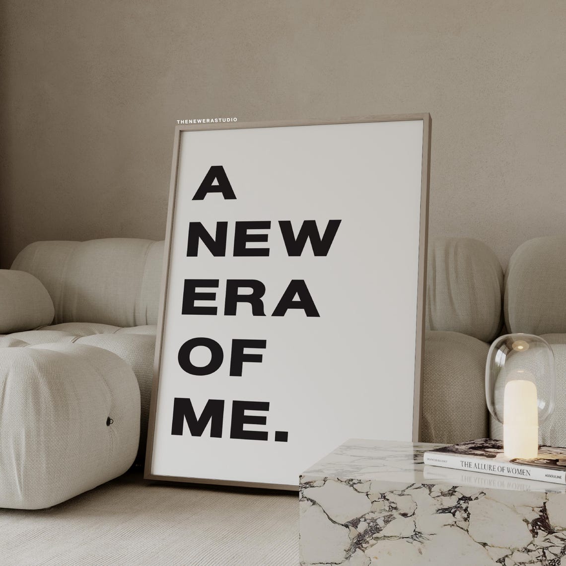 A New Era Of Me Bold Black and White Motivational Typography Poster