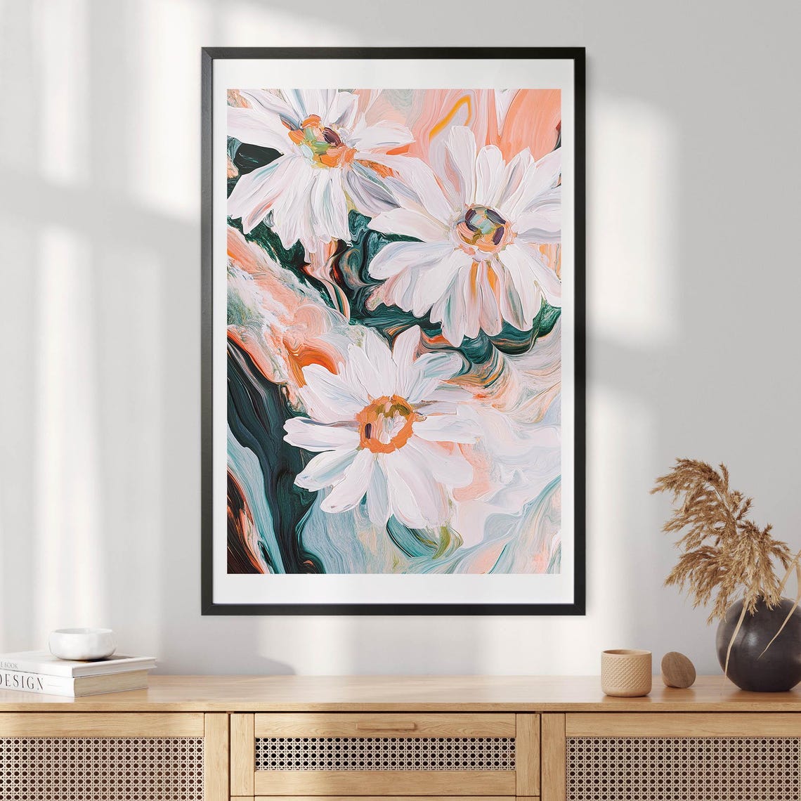 Floral Petal Dance - Abstract Daisy Boho Art