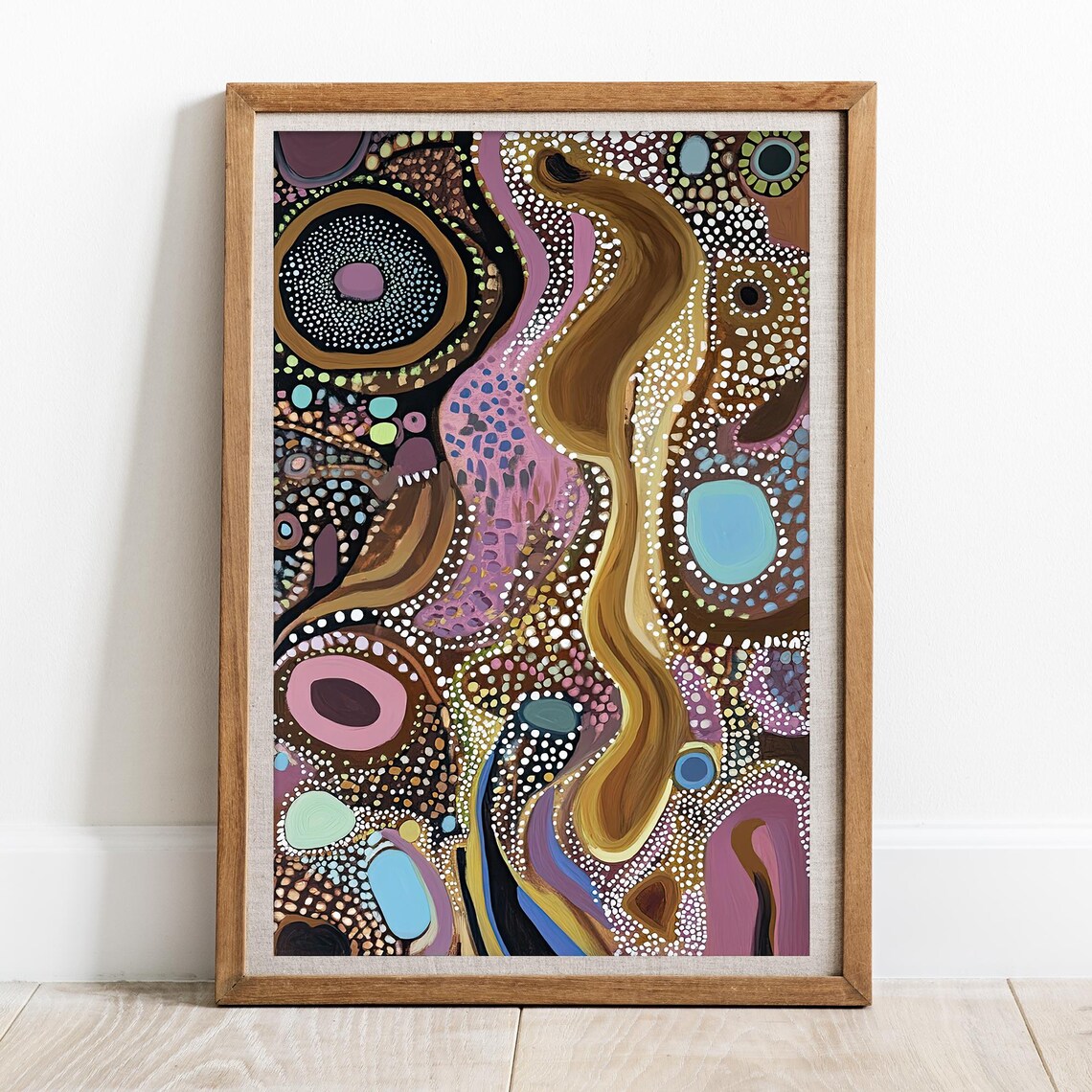 Aboriginal Inspired Bush Spirit Modern Abstract Dot Art