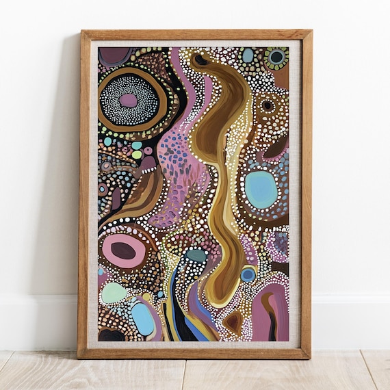 Aboriginal Inspired Bush Spirit Modern Abstract Dot Art