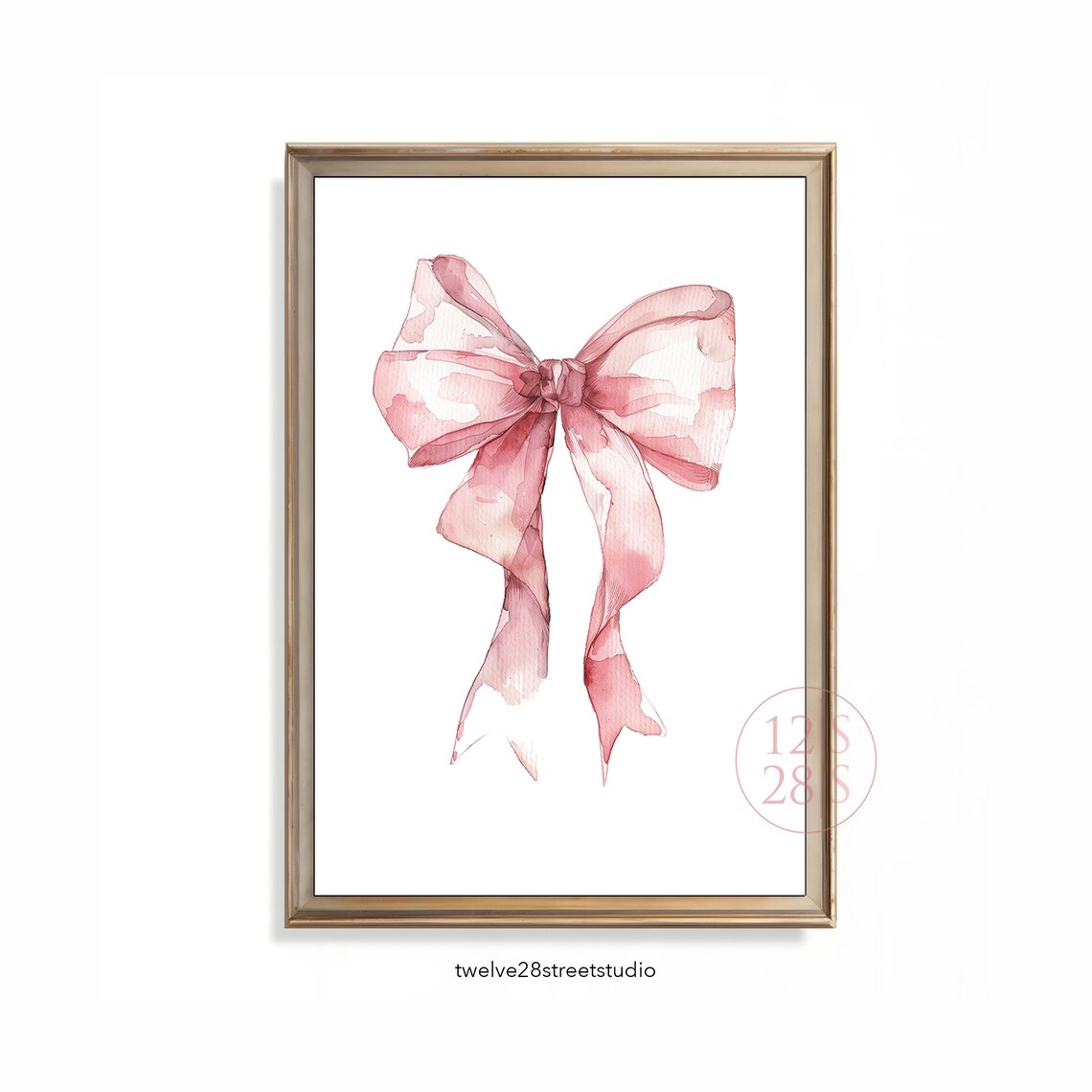 Pink Bow Wall Art, Preppy Coquette Balletcore Art Print