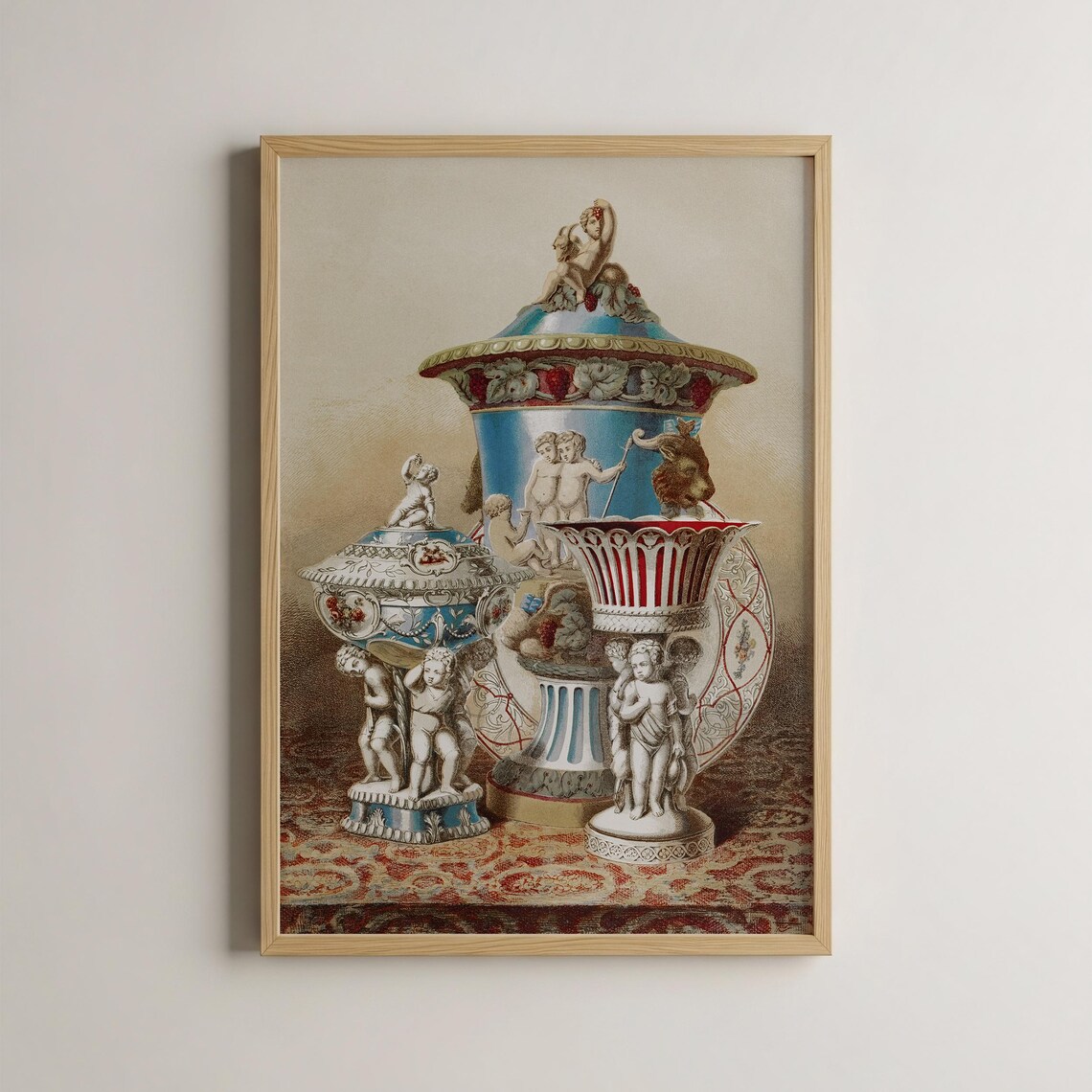 Antique Vase Print Victorian Botanical Art