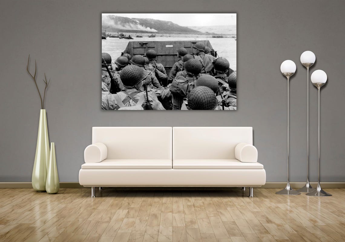 D-Day Normandy Landing Craft US Troops Historic WWII Photo Poster - Image 2