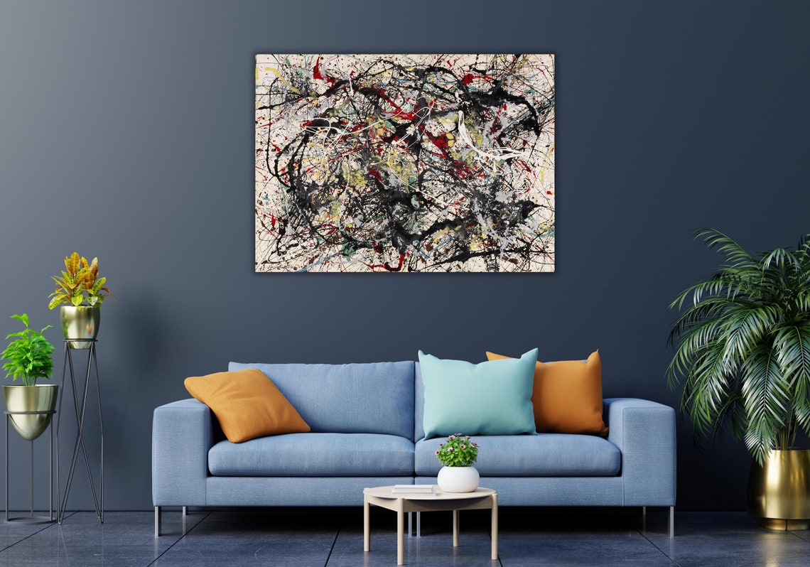 Jackson Pollock Abstract Drip Painting Bold Color Modern Art Poster - Image 3