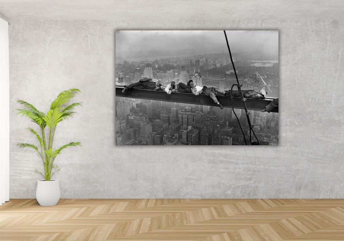 Lunch Atop A Skyscraper 1932 Workers Steel Beam Vintage Photo Poster - Image 2