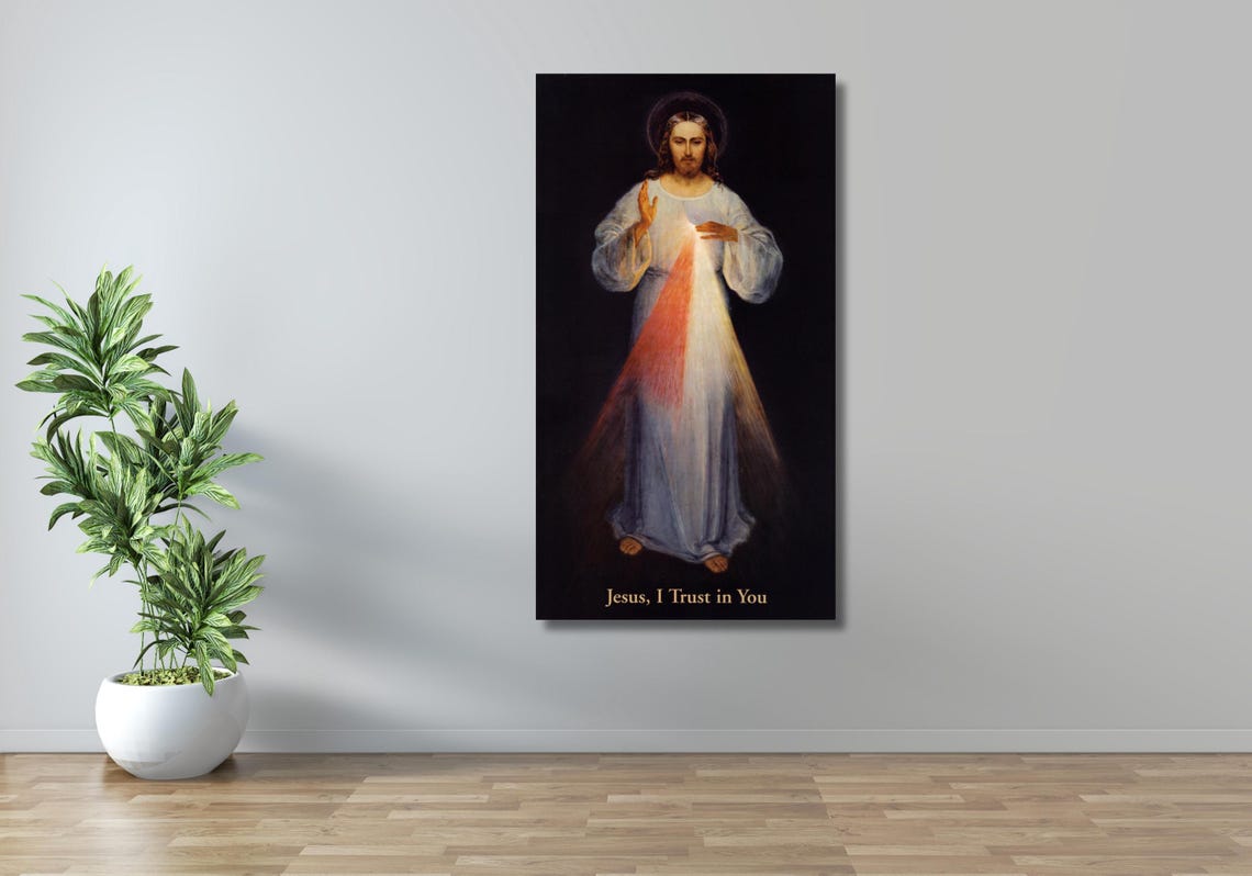 Divine Mercy Jesus I Trust In You Catholic Faith Devotion Poster - Image 2