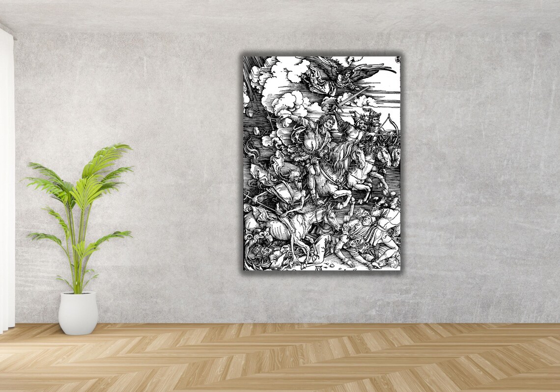 Albrecht Durer Four Horsemen Of The Apocalypse Woodcut Art Poster - Image 3