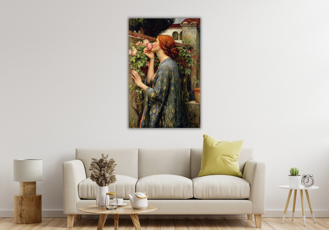 Waterhouse Woman Smelling Roses Garden Romantic Beauty Art Poster - Image 2