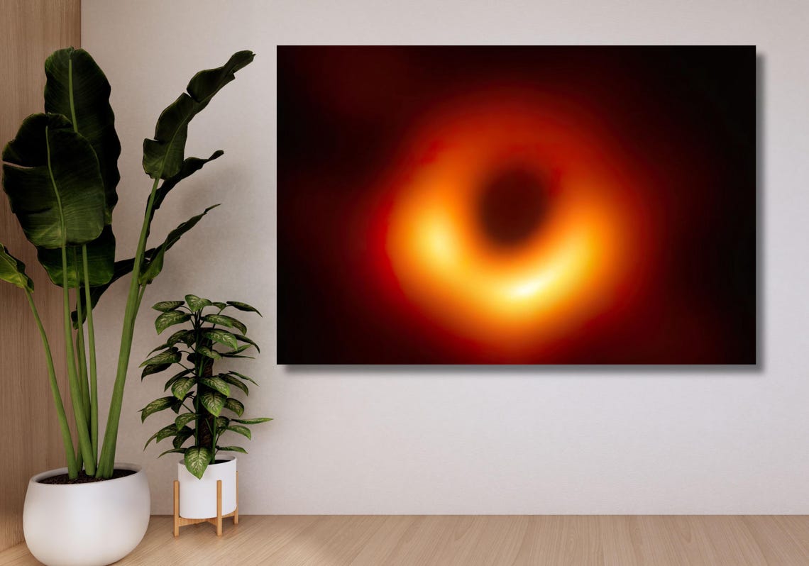 First Black Hole Photo M87 Event Horizon Orange Ring Space Art Poster - Image 2