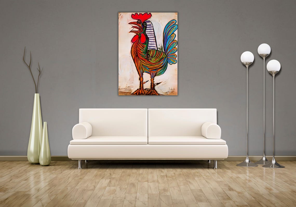 Pablo Picasso 1938 Rooster Le Coq Colorful Cubist Bird Art Poster - Image 3