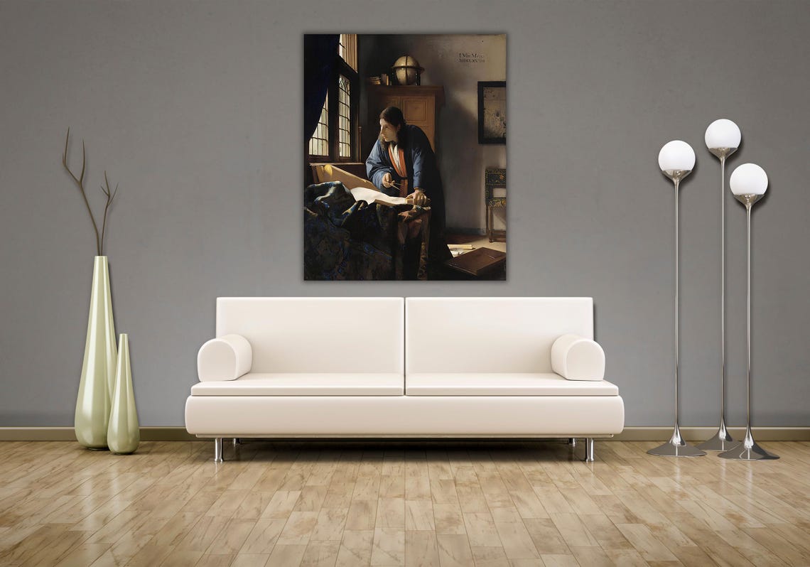 Vermeer Print Johannes Vermeer The Geographer Johannes Vermeer Wall Art Modern Painting Vermeer Art Print Reproduction Art Print - Image 3