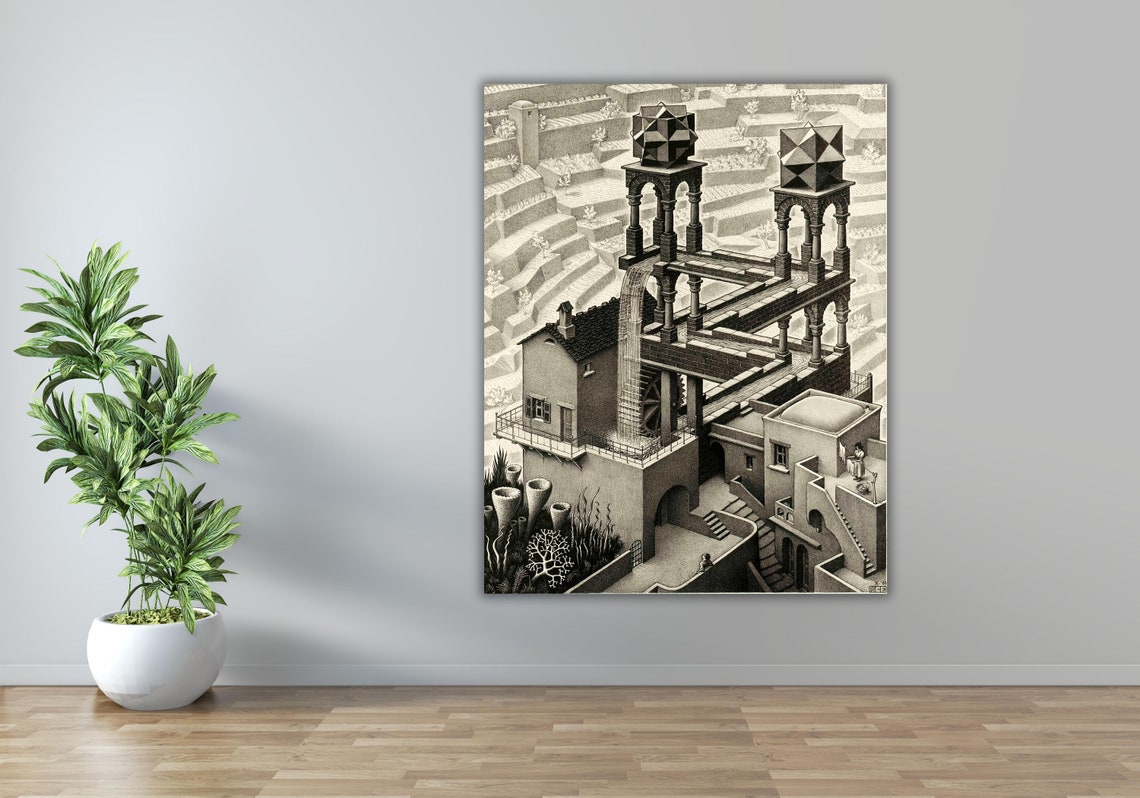 Maurits Cornelis Escher Waterfall Impossible Architecture Poster
