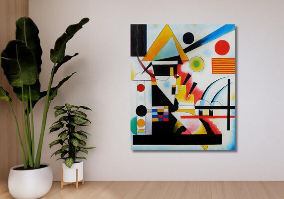 Abstract Geometric Colorful Kandinsky Style Modern Art Poster