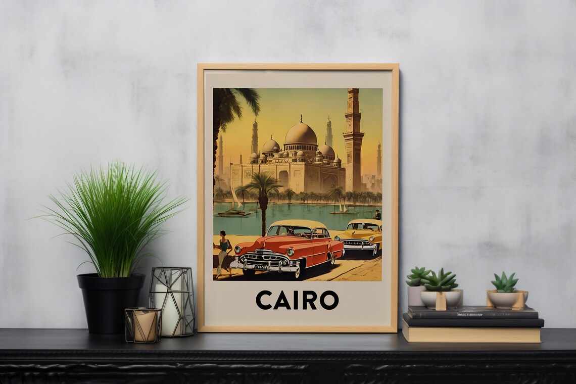 Cairo Vintage Travel Poster, Egypt Pyramid Art Print - Image 4