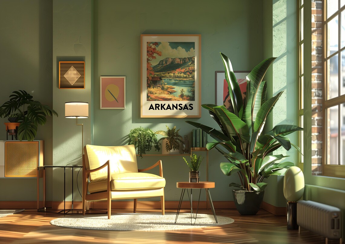 Arkansas Vintage Travel Poster, Mid-Century Poster Print - Image 3