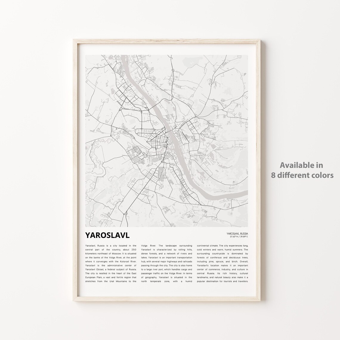 Yaroslavl Russia Minimalist City Map Art Print with Description