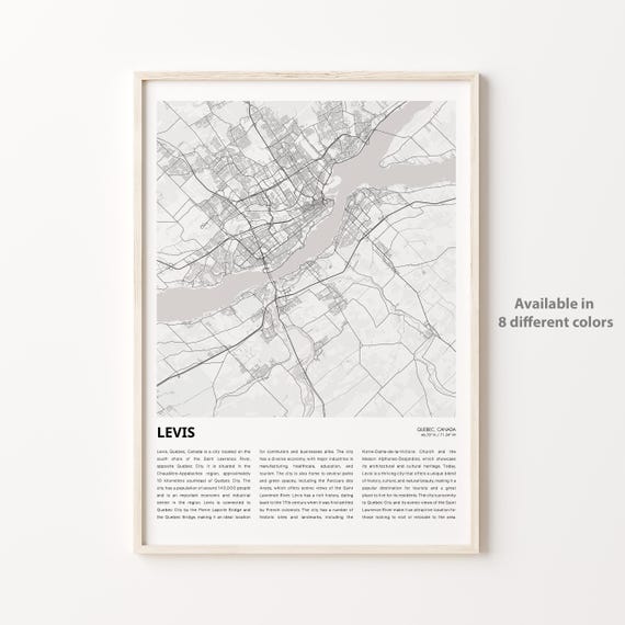 Levis Map Print Travel Wall Decor Art Housewarming Gift
