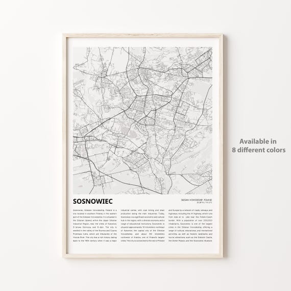 Sosnowiec Poland City Map Minimalist Modern Poster Wall Decor