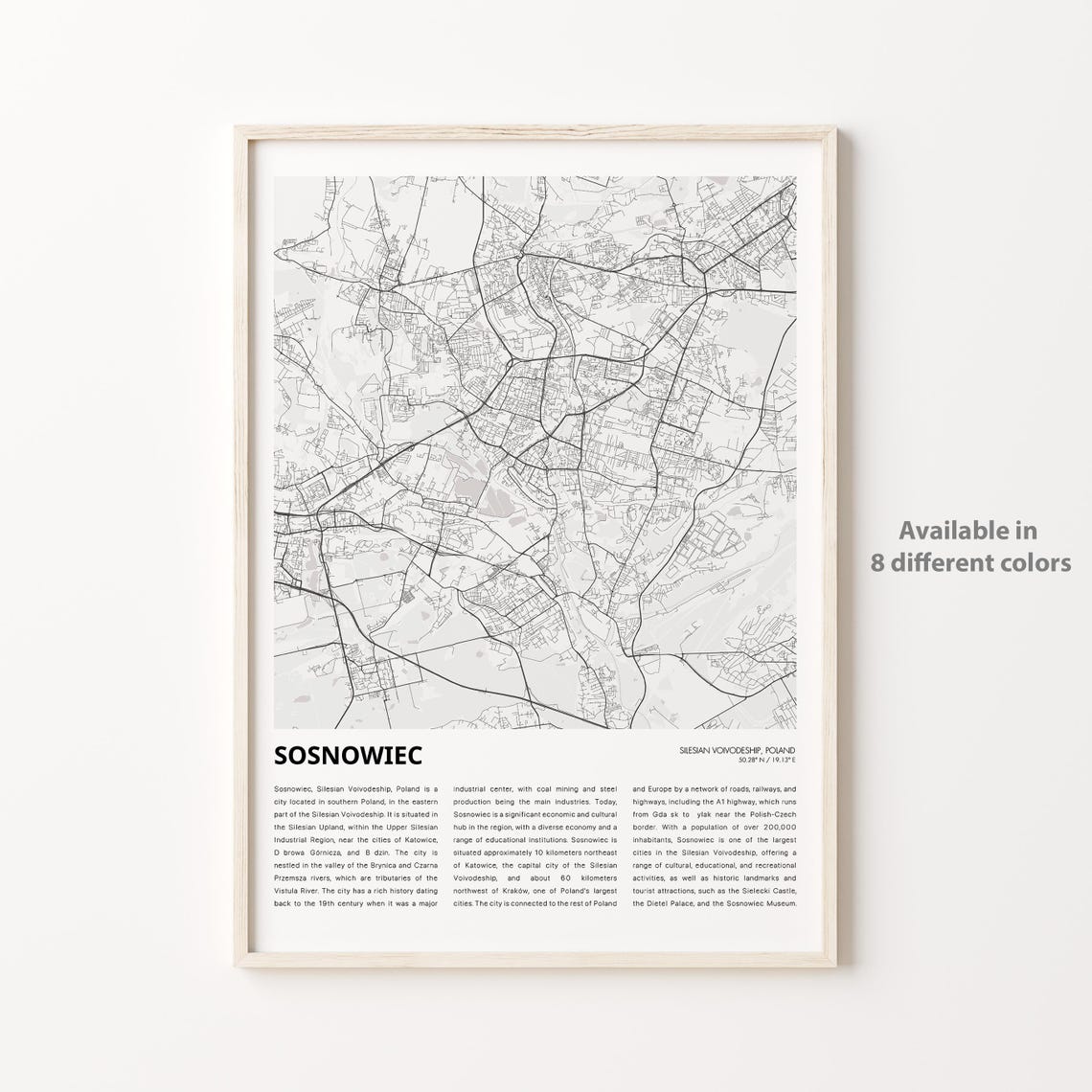 Sosnowiec Poland City Map Minimalist Modern Poster Wall Decor