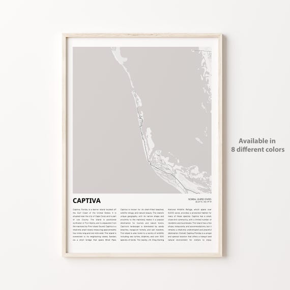 Captiva Island Florida Minimalist Map With Coordinates Art Poster