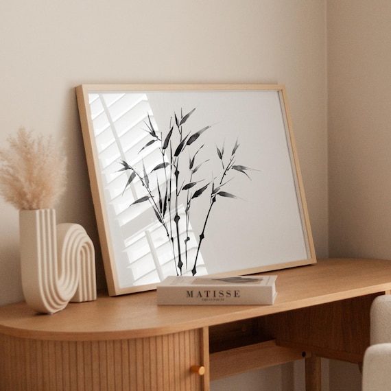 Japanese Bamboo Download Red Sun Zen Printable Art Wall Diy Teal Decor File Instant