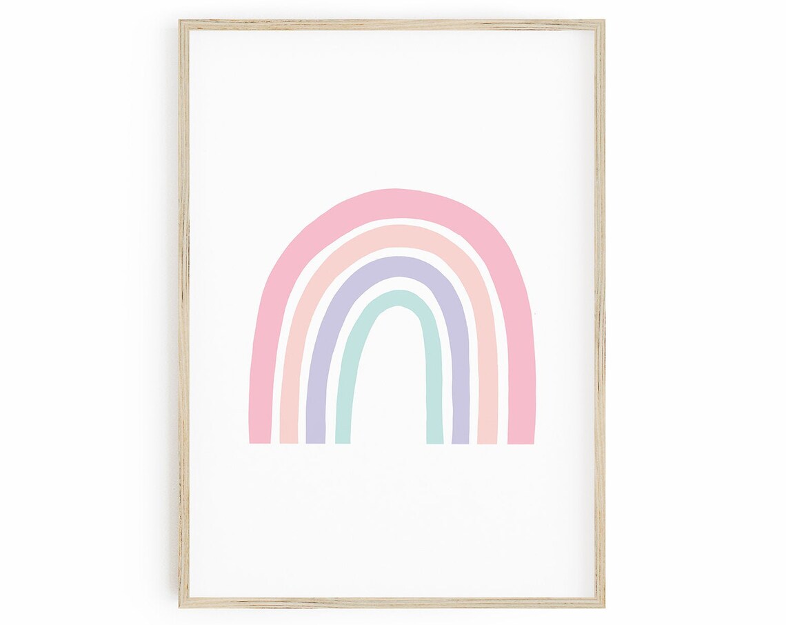 Rainbow Girls Nursery Decor, Play Room Wall Art