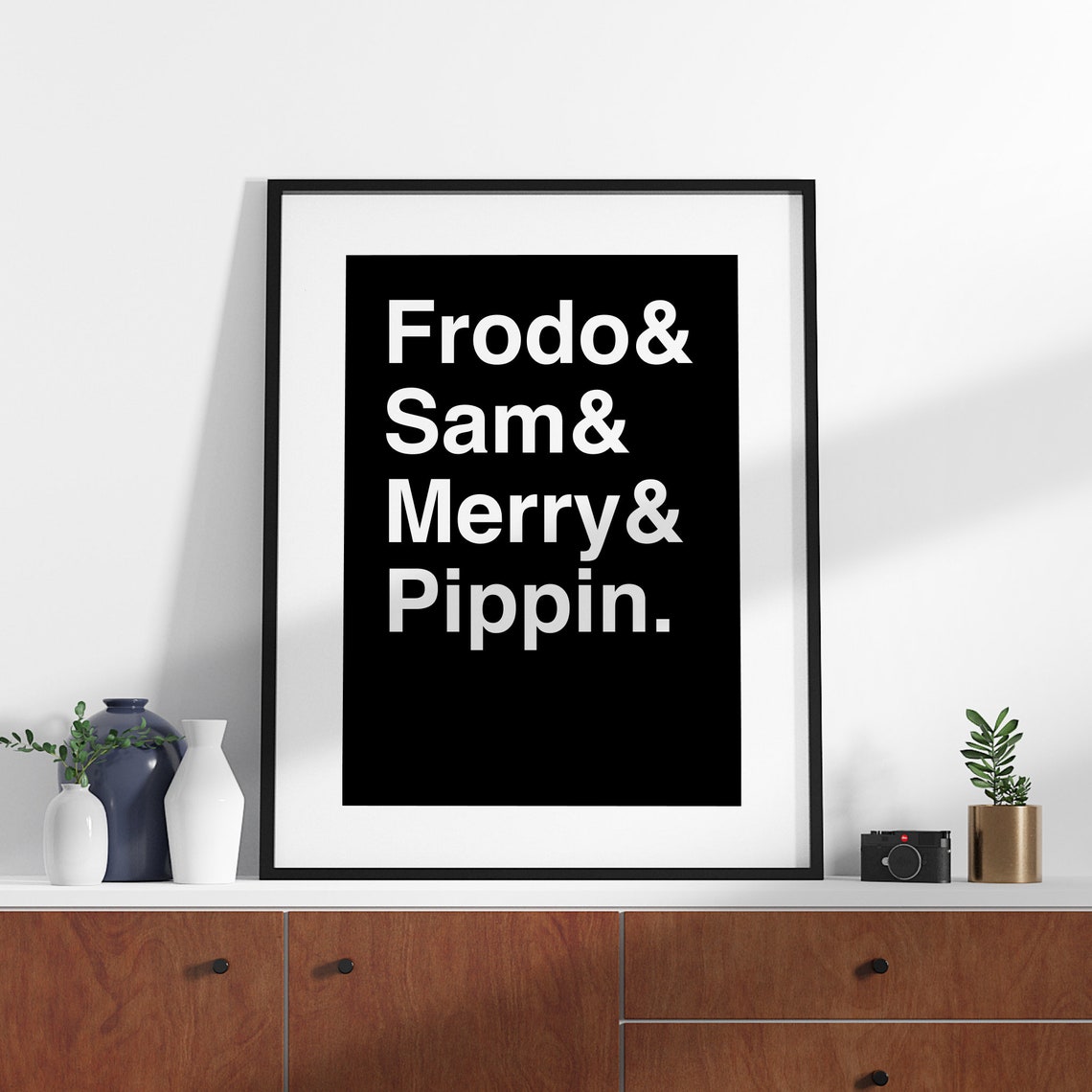 Frodo Sam Merry Pippin Lord Of The Rings Minimalist Black White Poster - Image 6