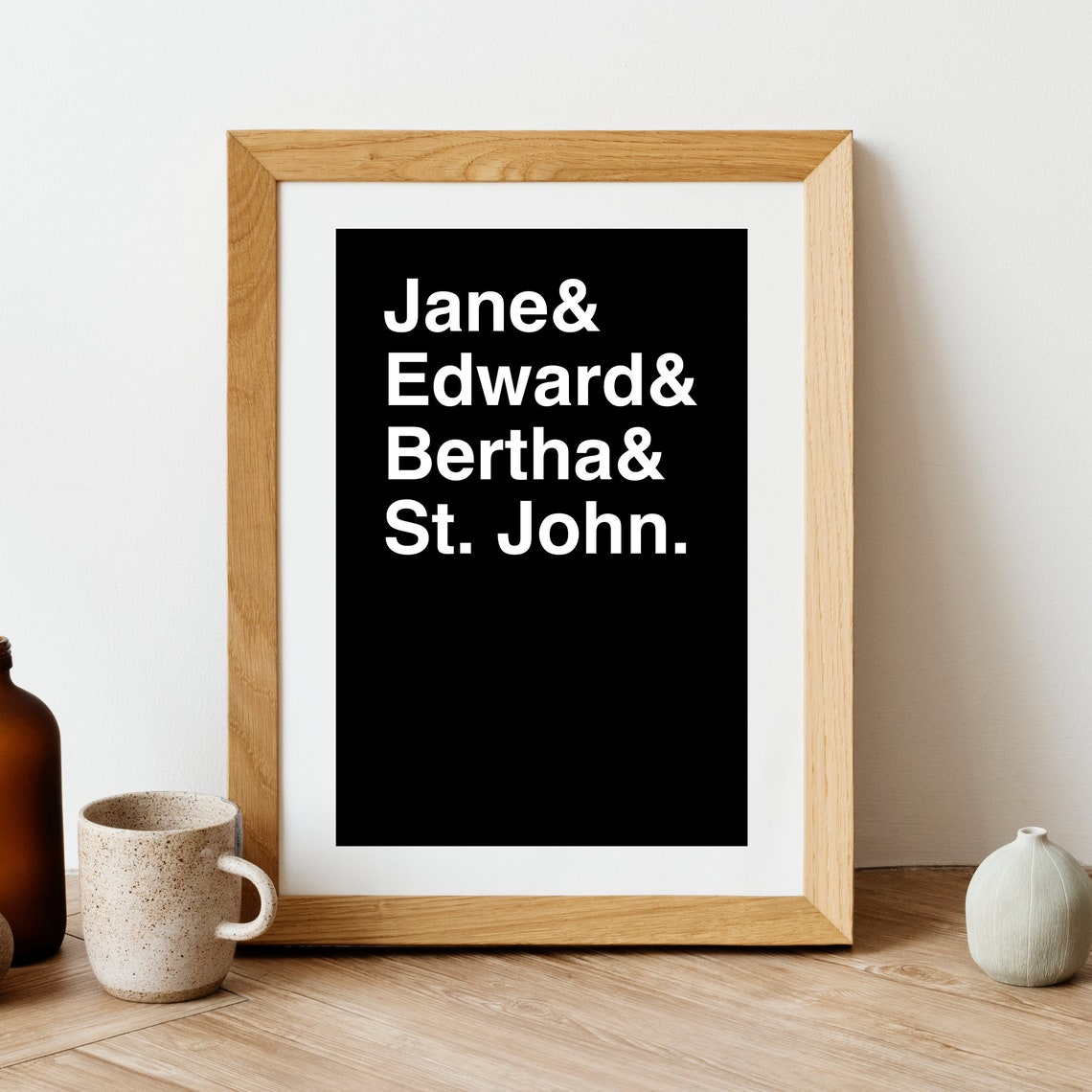 Jane Eyre Characters Jane Edward Bertha And St John Typography Poster - Image 2