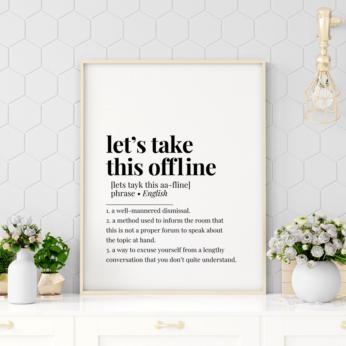 Lets Take This Offline Funny Office Meeting Jargon Definition Poster