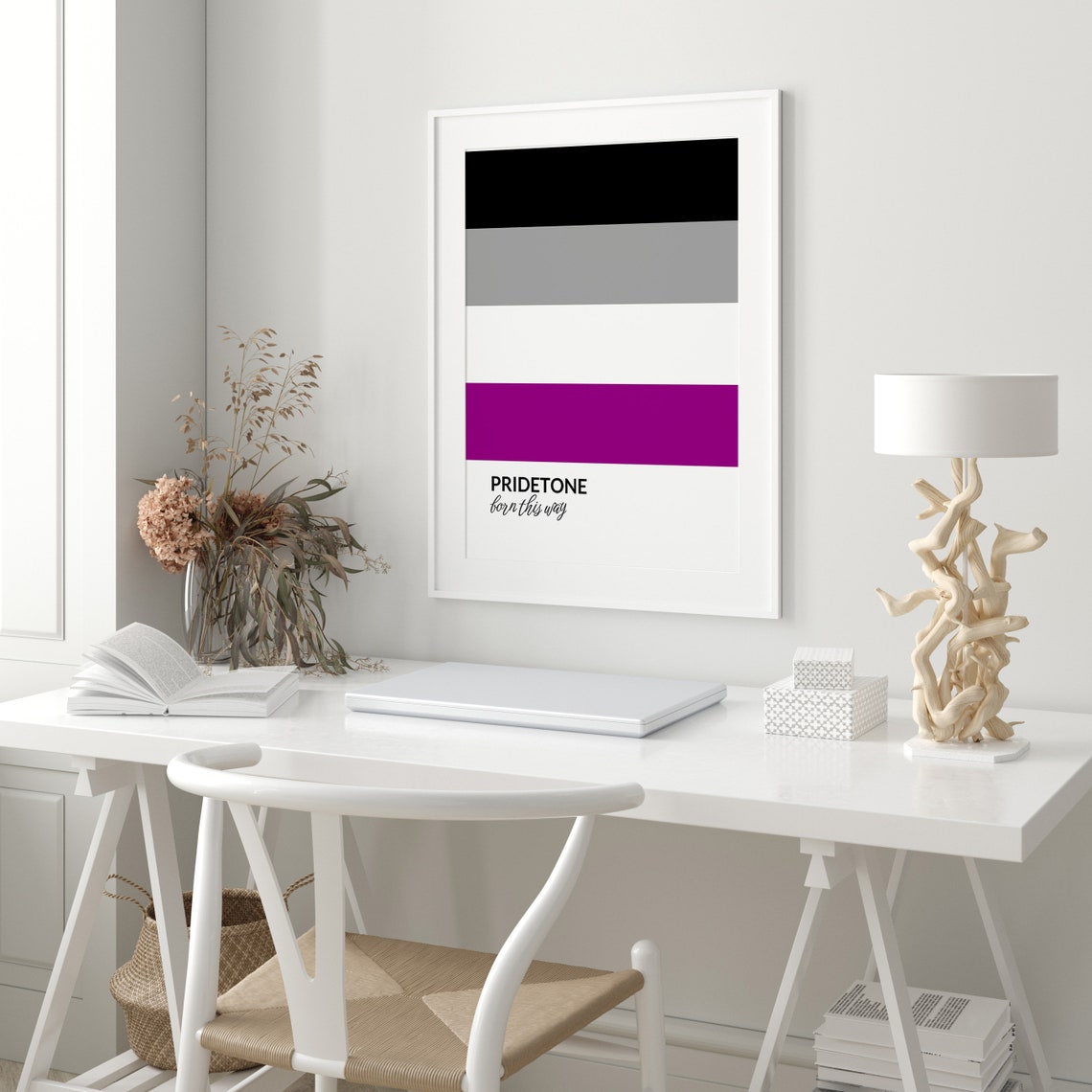 PRIDETONE Born This Way Asexual Pride Flag Color Block Poster - Image 3
