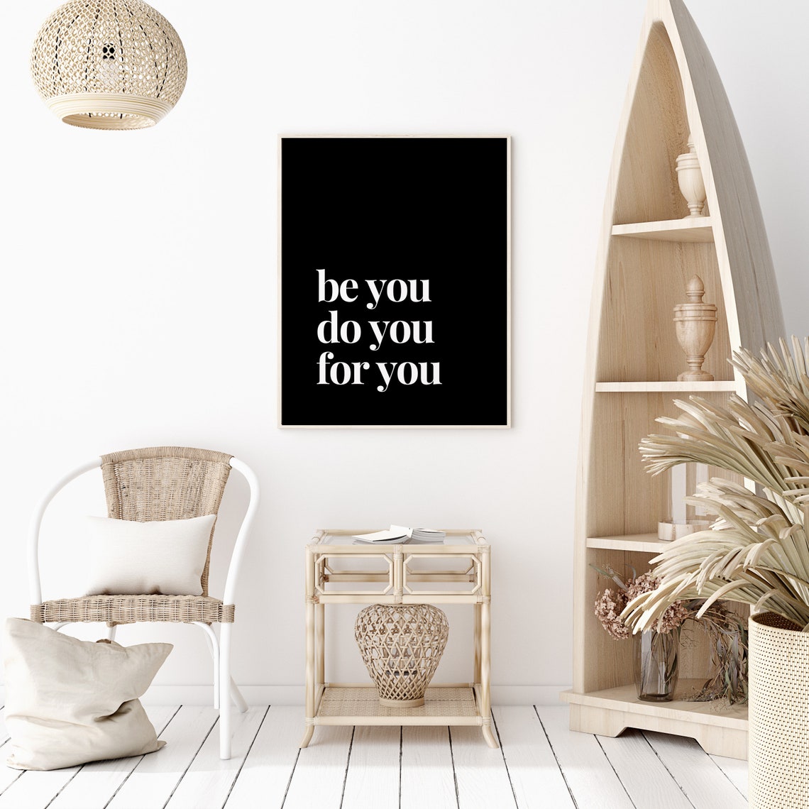 Be You Do You For You Quote Bold White On Black Typography Poster - Image 2