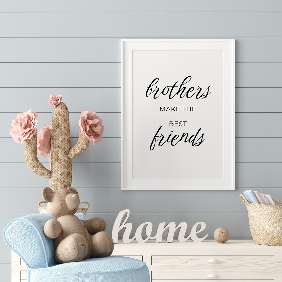 Brothers Make The Best Friends Quote Kids Room Sign Nursery Signs Kids Room Wall Art Nursery Nursery Quote Print - Image 3