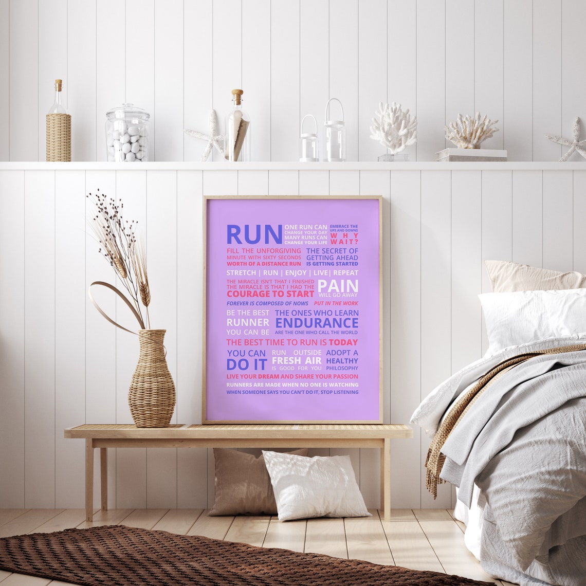 Lavender Run Runner Manifesto Typographic Light Motivation Poster - Image 3